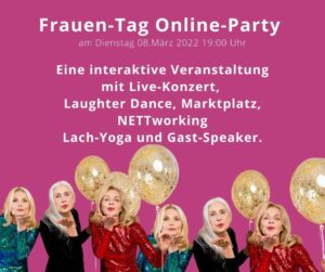 Online Party, Internationaler Frauentag 2022, Best Ager Lounge, Frauennetzwerk, Business 50Plus